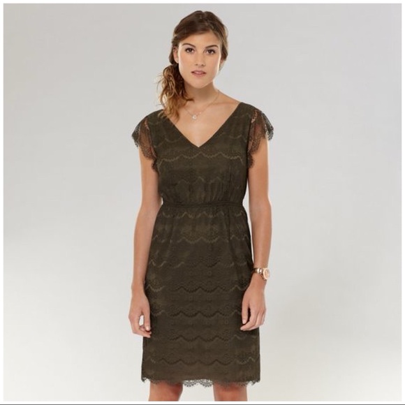 Fossil Dresses & Skirts - Fossil Penny Lace Dress Olive Green V-Neck Small